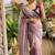 Lavender Color khatli with pearl moti work Sartin Saree