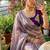 Lavender Color khatli with pearl moti work Sartin Saree