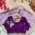 Lavender Color khatli with pearl moti work Sartin Saree