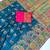 teal embroidery border with dori fitting rich pallu pasmina silk saree