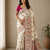 white embroidery border with dori fitting rich pallu pasmina silk saree