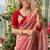 Peach Color khatli with pearl moti work Sartin Saree