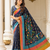 black-rainbow printing and zari with border dola silk saree