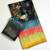 black-rainbow printing and zari with border dola silk saree