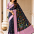 black-lavender printing and zari with border dola silk saree