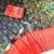 black-red printing and zari with border dola silk saree