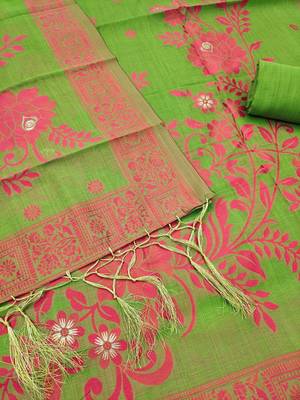 Pista jamdani banarasi dress material 2