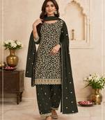 Mehendi embroidered faux georgette salwar suit