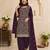 Wine embroidered faux georgette salwar suit