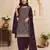 Wine embroidered faux georgette salwar suit