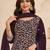 Wine embroidered faux georgette salwar suit
