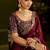 Maroon colour box satin silk saree with heavy embroidery work