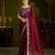 Maroon colour box satin silk saree with heavy embroidery work