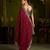 Maroon colour box satin silk saree with heavy embroidery work