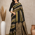 black silk printed saree