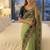 Light Green Color embroidery sequence Work Silk Blend Saree