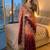 Orange Color embroidery sequence Work Silk Blend Saree