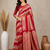 red silk printed saree