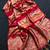 red silk printed saree