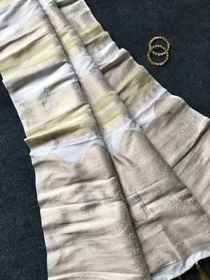 white silk printed saree 3