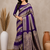 purple silk printed saree