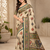 Off White Color Pashmina Print With Cover Piping Fitting Silk  Saree