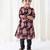 Black floral printed cotton kurta set