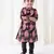 Black floral printed cotton kurta set