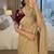 Cream Color embroidery And  sequence Work Satin Saree
