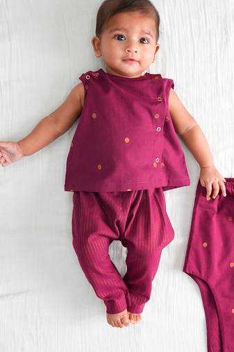 Purple floral printed cotton co ord set