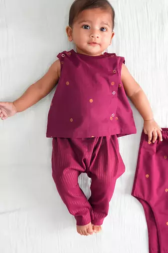 Purple floral printed cotton co ord set