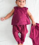 Purple floral printed cotton co ord set
