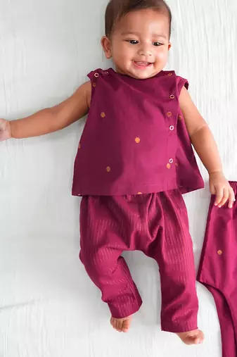 Purple floral printed cotton co ord set