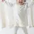 Cream floral printed viscose kurta set
