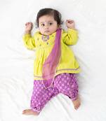 Green embroidered viscose kurta set