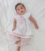 White embroidered viscose kurta set