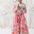 Pink floral printed cotton lehenga