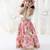 Pink floral printed cotton lehenga