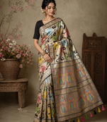 Black Viscose Saree with Blouse
