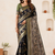 Black Viscose Crepe Silk Saree with Blouse