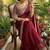 Maroon Color embroidery sequence work Silk Blend Saree