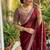 Maroon Color embroidery sequence work Silk Blend Saree