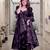Purple cotton anarkali palazzo suit set