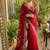 Red Color embroidery sequence work Silk Blend Saree