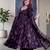 Purple cotton anarkali palazzo suit set
