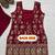 Women’s designer maroon embroidered sharara suit set with dupatta