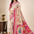 Cream Crepe Silk Saree with Blouse
