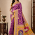 Purple Crepe Silk Saree with Blouse