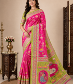 Pink Crepe Silk Saree with Blouse
