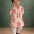 Beige floral printed cotton kurta set